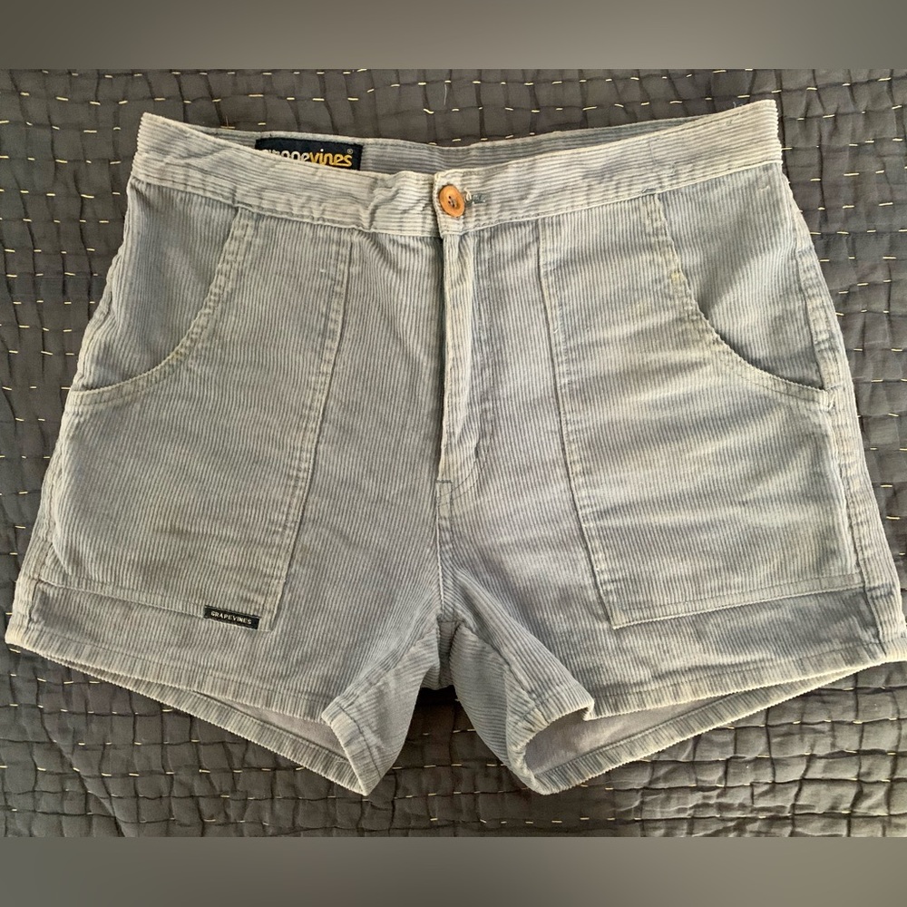 Grapevines Powder Blue Corduroy Shorts